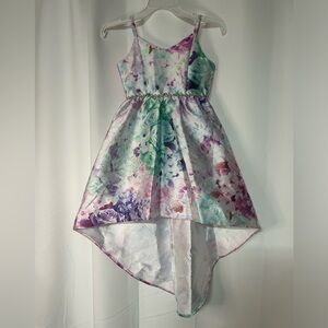 Rare Editions Girls Size 8 Floral Formal Hi-low Dress